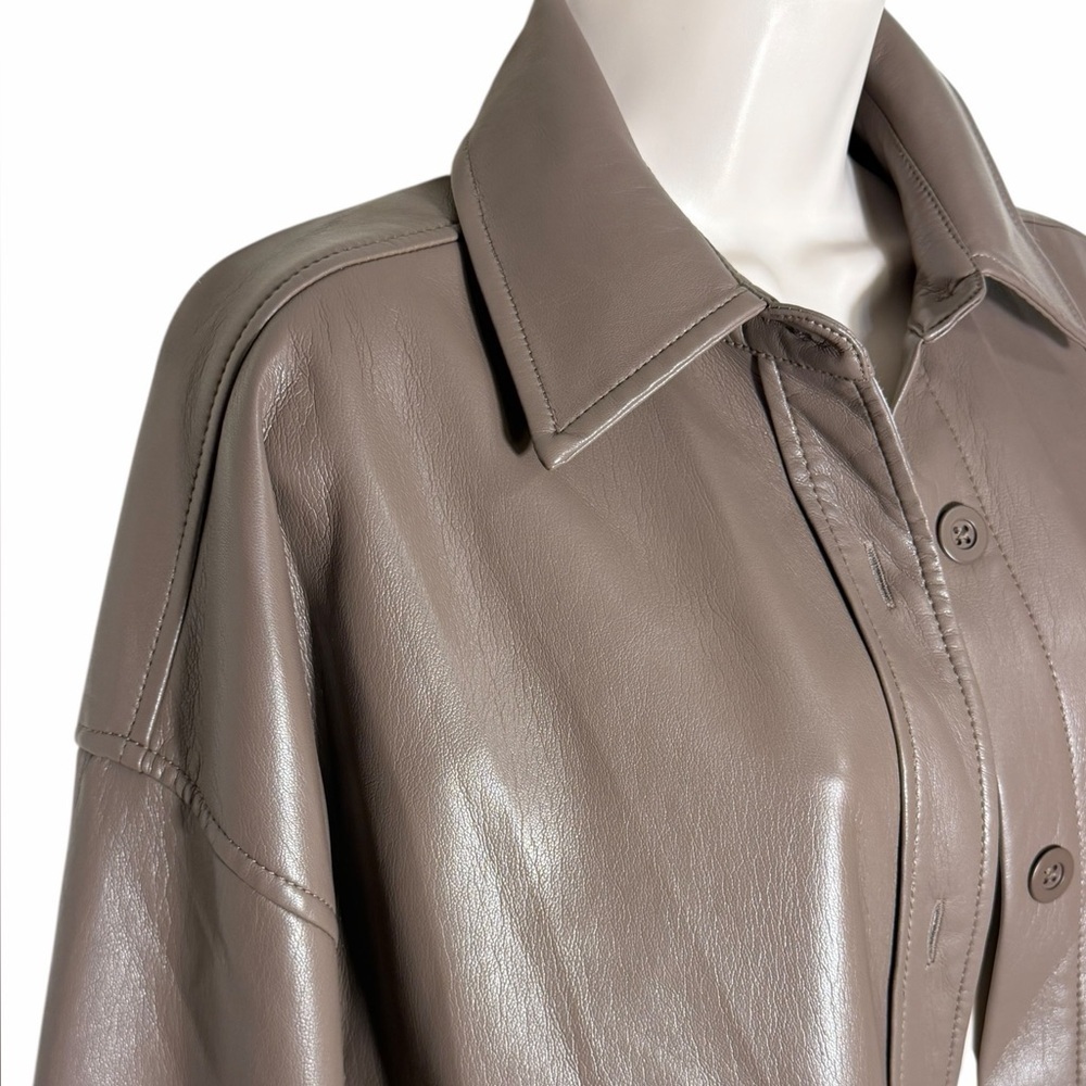 Aritzia Babaton Medium Faux Leather Pelli Shirt Jacket new without tags - Picture 6 of 16
